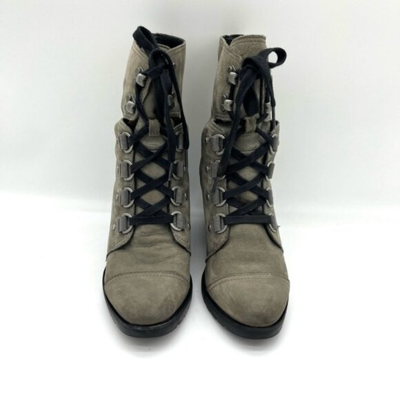 Sorel Women's After Hours Lace Quarry Mid-Calf Leather Boots Women Sz 10 - Picture 2 of 10